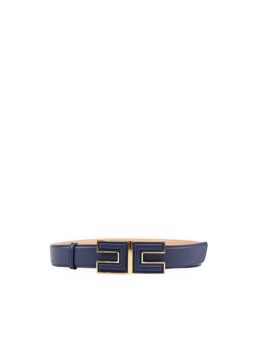 Cintura effetto pelle navy con fibbia logo Elisabetta Franchi | CT45S47E2B75